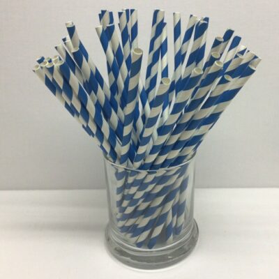 Blue and White Straws