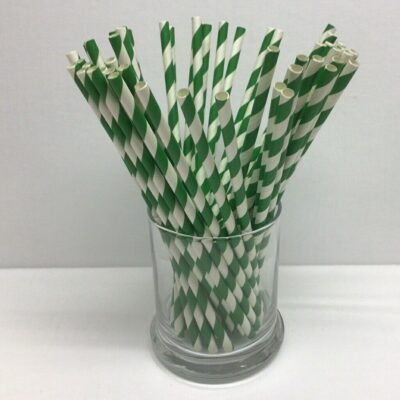 Green and White Straws