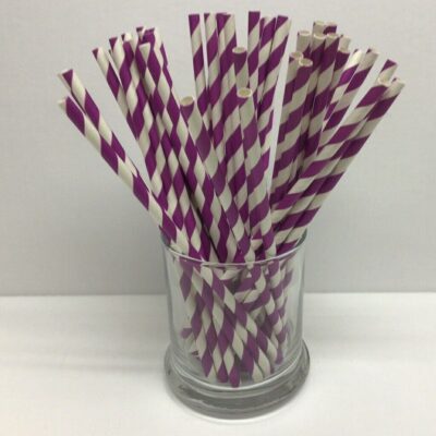 Purple and White Straws